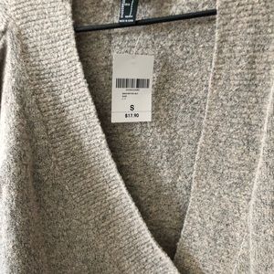 Grey open chest sweater